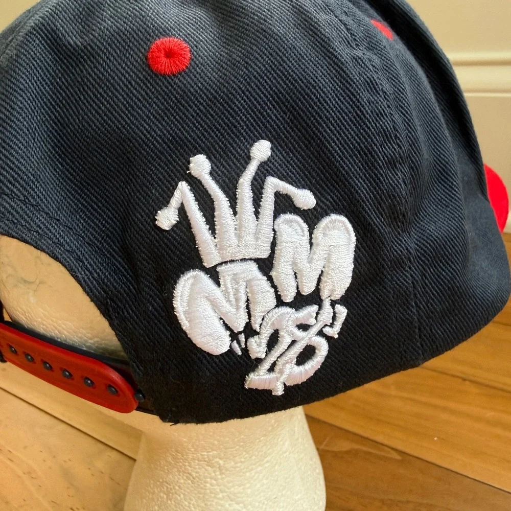 Disney‎ Parks Mickey Mouse Graffiti Snapback Hat Black Red White Flat Brim Cap